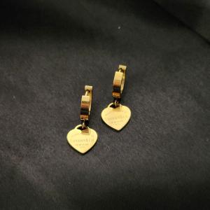 Tiffany & Co. Inspired Heart Tag Gold Dangle Earrings