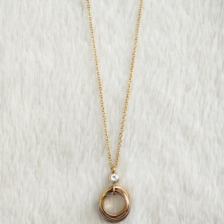 Tricolor Harmony Pendant Necklace