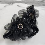 Midnight Bloom Crystal Hair Clutcher