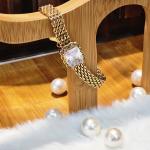 Unisex Vintage Gold Bracelet With A Large Gemstone As Centerpiece