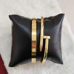 GOLD NAIL & CARTIER DIAMOND MORVEN BRACELET (SET OF 2)