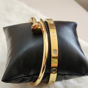 GOLD NAIL & CARTIER DIAMOND MORVEN BRACELET (SET OF 2)