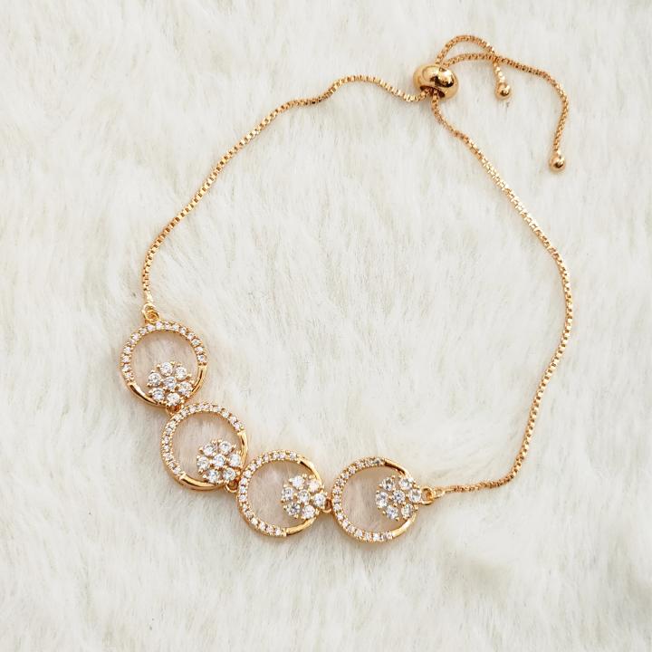 American Diamonds Flower Bracelet/Rakhi