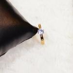 Cartier Engagement Gold Ring With A Prominent Round-Cut Center Gemstone