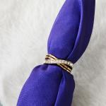 Infinity/Promise Gold Ring With Square-Cut Gems On It