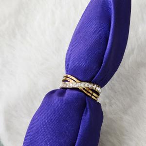 Infinity/Promise Gold Ring With Square-Cut Gems On It
