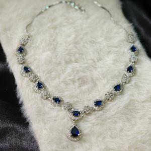 Noir Royale Blue AD Necklace Set