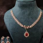 Ruhaniya Ruby Bloom Necklace Set