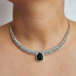 Emerald Majesty American Diamond Necklace Set