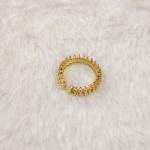 Korean Irregular Cubic Zirconia Gemstone Gold Open Ring