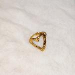 LUXE Irregular Hammered Hollow Heart Gold Ring