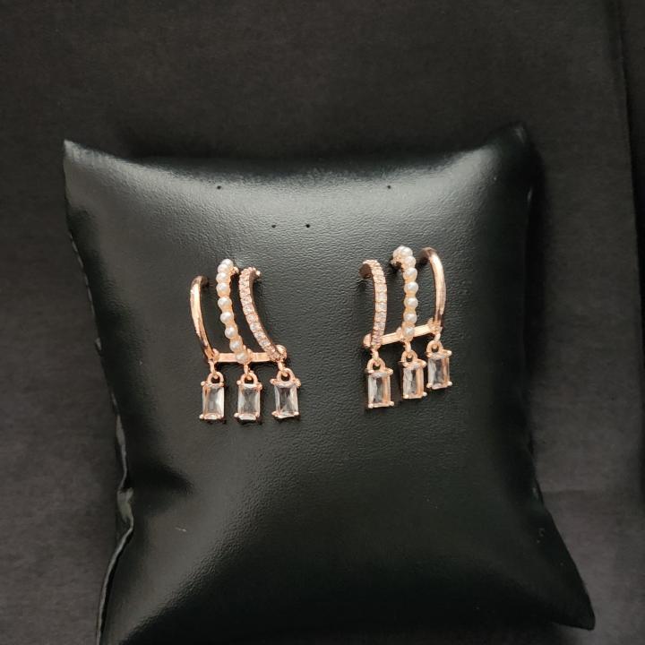 Name: Celestial Cascade Hoops – Pearl & Crystal Drop Earrings
