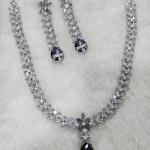 Midnight Grace American Diamond Necklace Set