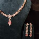 Rosélia Bloom American Diamond Necklace Set