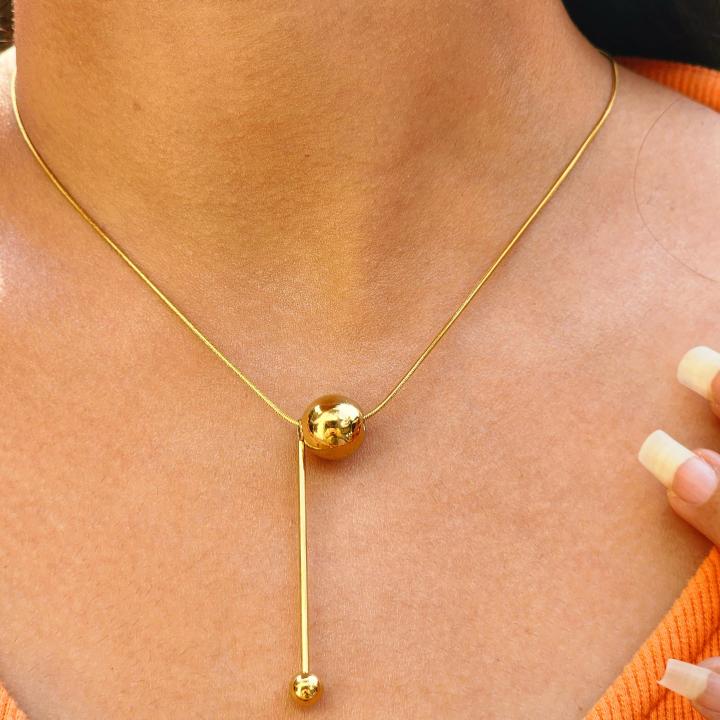 Luxe Aabhushan “Astra” Minimal Gold Pendant Necklace