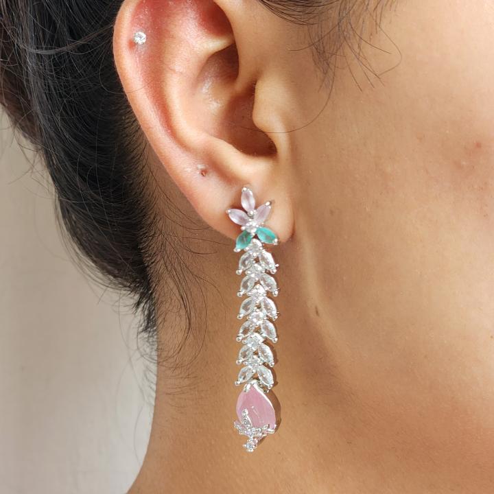 Rosélia Bloom American Diamond Necklace Set