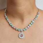 Pastel Flora American Diamond Necklace Set