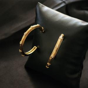 Twilight Golden Hoops With Starling Stones Embellished