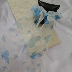 Aqua Whimsy – Luxe Aabhushan Butterfly Chiffon Scrunchie