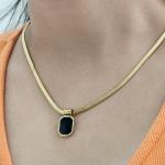 Unisex “Noir Empress” Gold-Plated Pendant Necklace