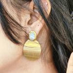 Elegance in Gold – Brushed Oval Drop Earrings
