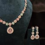Pastel Flora American Diamond Necklace Set