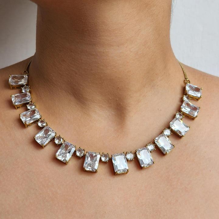 Royal Émeraude Moissanite Diamond Necklace Set