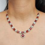 Crimson Radiance American Diamond Necklace Set