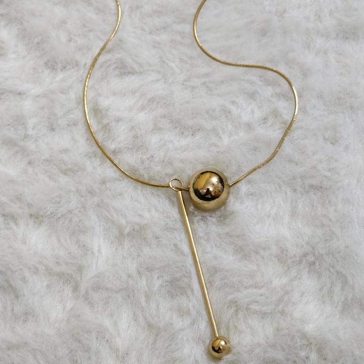 Luxe Aabhushan “Astra” Minimal Gold Pendant Necklace