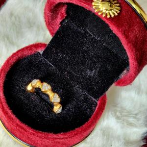“Trinity Hearts” Gold-Plated Ring