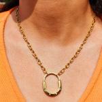 “Elan Loop” Crystal Chain-Link Necklace